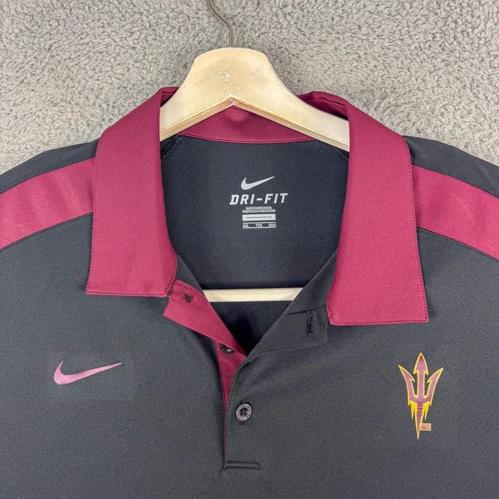 Arizona State Sun Devils Shirt Polo Mens 2XL NCAA Football Nike‎ Dri Fit